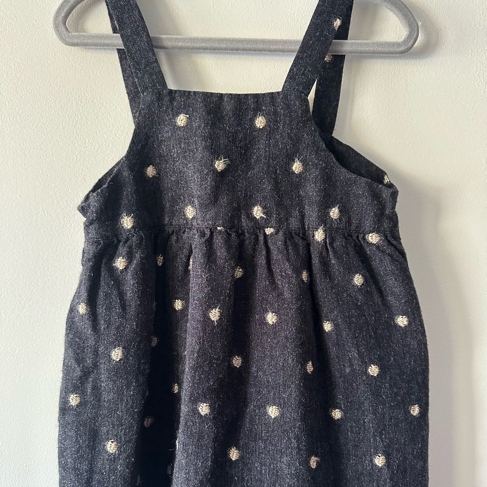 Zara polka dot grey and cream toddler dress